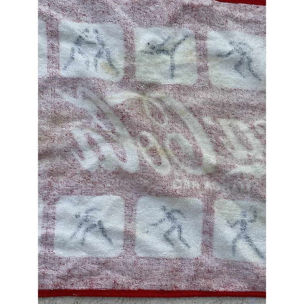 Vintage Hilasal Coca Cola Marca Reg Multicolor 100% Cotton Towel Olympics